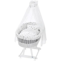 Alvi® Komplettstubenwagen Birthe Weiß 777-9 Sterne Silbergrau