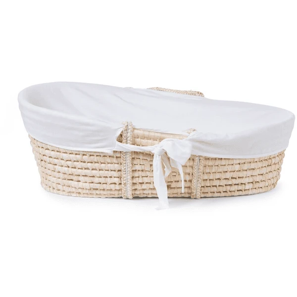 CHILDHOME Moseskorb Aus Maisblatt Inkl. Matratze Und Bezug Weiß 1 CHILDHOME Moseskorb Aus Maisblatt Inkl. Matratze Und Bezug Weiß