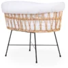 CHILDHOME Rattan Wiege Mit Metallbeinen Inkl. Matratze Und Nestchen