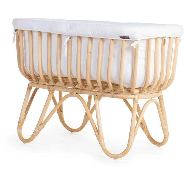 CHILDHOME Wiege Rattan Rechteckig Mit Nestchen Und Matratze 1 CHILDHOME Wiege Rattan Rechteckig Mit Nestchen Und Matratze
