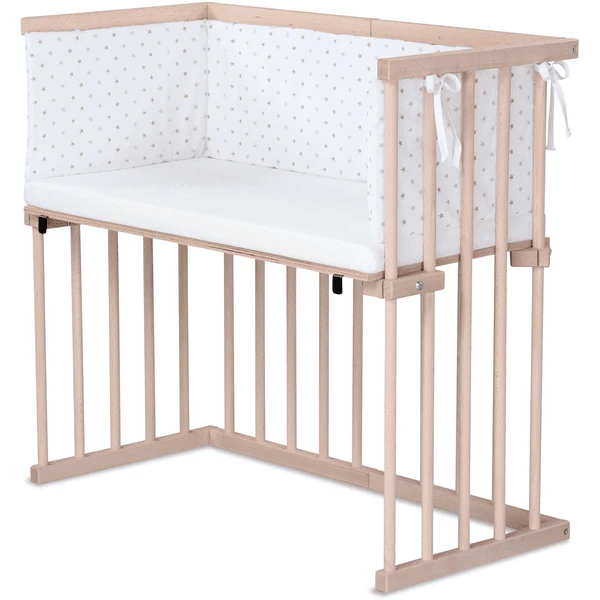 Dreamgood Beistellbett Buche Natur | Matratze Prime | Nestchen, Off-white Sternemix Caramel/platin 1 Dreamgood Beistellbett Buche Natur | Matratze Prime | Nestchen, Off-white Sternemix Caramel/platin