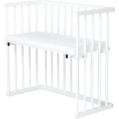 Dreamgood Beistellbett Buche Weiß Lackiert | Matratze Prime Air