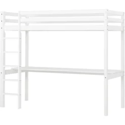 Hoppekids Basic Hochbett Mit Schreibtischplatte Weiss 90 X 200 Cm