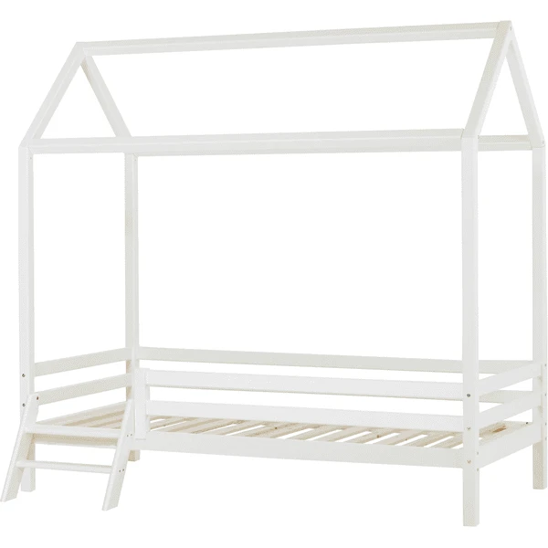 Hoppekids Hausbett Basic Weiß 90 X 200 Cm Mit Leiter 1 Hoppekids Hausbett Basic Weiß 90 X 200 Cm Mit Leiter