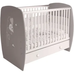 Polini Kids Babybett French 710 Amis Grau-weiß
