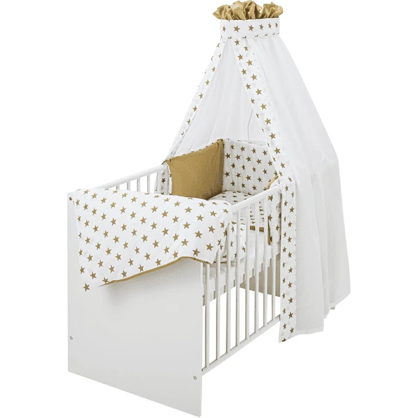 Schardt Komplettbett Classic White Big Stars Beige 60 Cm X 120 Cm 1 Schardt Komplettbett Classic White Big Stars Beige 60 Cm X 120 Cm