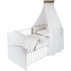 Schardt Komplettbett Classic White Big Stars Beige 70 Cm X 140 Cm