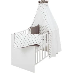 Schardt Komplettbett Classic White Big Stars Grau 60 Cm X 120 Cm