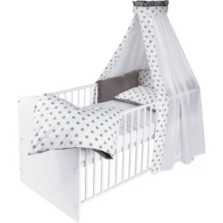 Schardt Komplettbett Classic White Big Stars Grau 70 Cm X 140 Cm