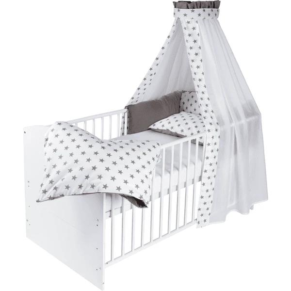 Schardt Komplettbett Classic White Big Stars Grau 70 Cm X 140 Cm 1 Schardt Komplettbett Classic White Big Stars Grau 70 Cm X 140 Cm