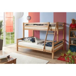 TiCAA Etagenbett Maxim Buche Massiv Natur
