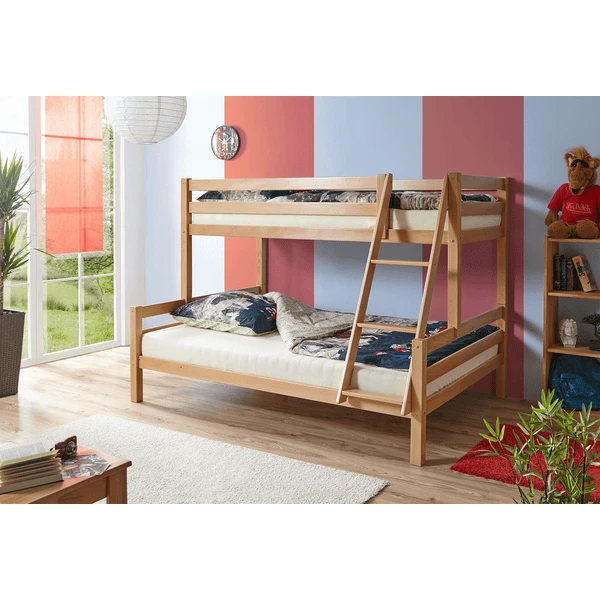 TiCAA Etagenbett Maxim Buche Massiv Natur 1 TiCAA Etagenbett Maxim Buche Massiv Natur