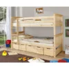 TiCAA Etagenbett Sammy Natur Mit 5 Schubladen