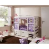 TiCAA Hausbett Mini Mit 3 Schubladen Prinzessin Lila