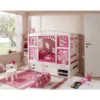 TiCAA Hausbett Mini Mit 3 Schubladen Prinzessin Rosa