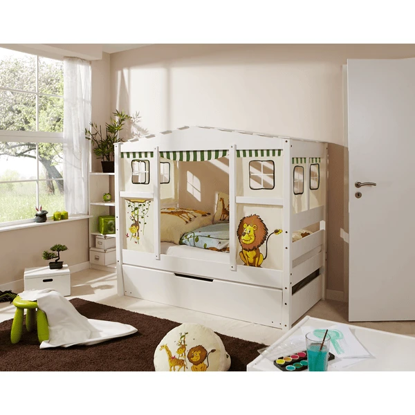 TiCAA Hausbett Mini Mit Zusatzbett Safari 1 TiCAA Hausbett Mini Mit Zusatzbett Safari