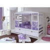 TiCAA Hausbett Mit 2 Schubladen Horse Lila
