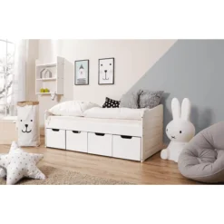TiCAA Sofabett Micki Mini Mit 4 Schubladen