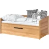 TiCAA Sofabett Mini Micki Buche Natur Mit Zusatzbett Inkl. 2 Matratzen